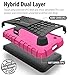 Fosmon [RUGGED] Nokia Lumia 630, Nokia Lumia 635 Case - HYBO-RAGGED Heavy Duty Hybrid Protective Cover with Kickstand - Retail Packaging (Hot Pink)
