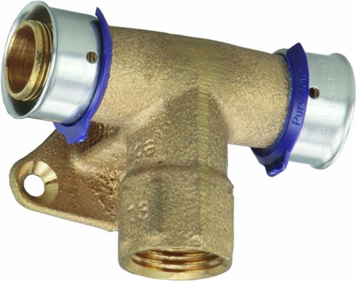 Viega 84736 PureFlow Bronze PEX Press Branch Fire Sprinkler Tee with Female 3/4-Inch by 3/4-Inch by 1/2-Inch Press x Press x Female NPT