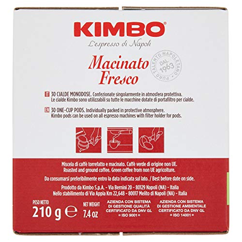 Kimbo Macinato Fresco Kaffeepads Espresso ese 30 Pads Kaffee Coffee e.s.e. 44mm – Bild 4