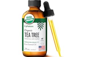 UpNature Tea Tree Oil - 100% Pure USDA Certified Organic Tea Tree Essential Oils for Skin, Hair, Toenail, Body and Scalp (2oz)