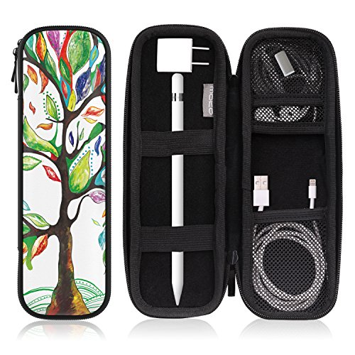 MoKo Holder Case for Apple Pencil/Apple Pencil 2, PU Leather Case for Samsung Stylus Pen Surface Pen, Fit New iPad 10.2 2019/iPad Air (3rd Gen) 10.5"/iPad Mini(5th Gen) 7.9" 2019 Pencil, Lucky Tree