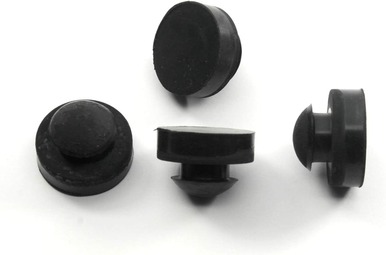 dangoodbuy Large Rubber Pushin Ridged Stem Bumpers 1" Diam Feet Fits 1/2" Hole