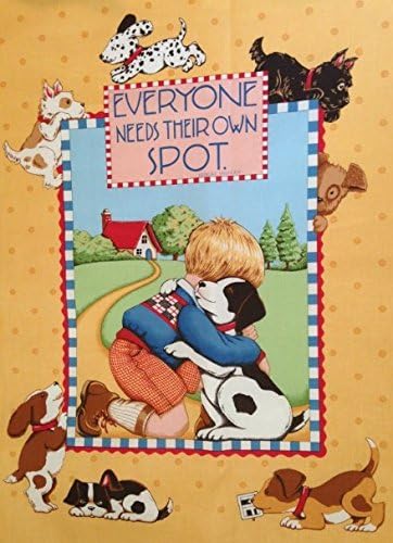 "Everyone Needs Their Own Spot" Pillow or Wall Hanging Fabric Panel - By Robert Whalen (Great for Quilting, Sewing, Craft Projects, a Quilt, Throw Pillows &amp; More) 60" X 36" Wide