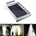 46 LED Outdoor Solar Wall Light- Motion Activated Security Lighting- Wireless Exterior Lantern- Weatherproof Aluminum Fixture- Super Bright Spotlight for Patio, Pool, Yard, Deck, Porch (Silver)