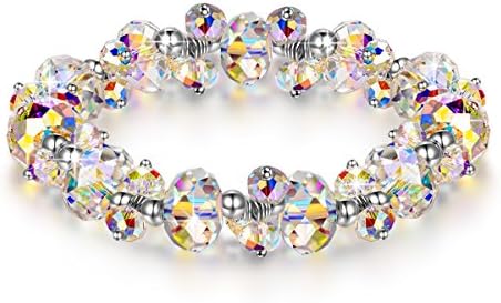 LADY COLOUR Christmas Bracelets Gifts for Women When in Rome Gifts for Her 7 inch Crystals Stretch Bracelet Made with Swarovski Crystals Encounter Your Romance Hypoallergenic Jewelry Gift Box Packing