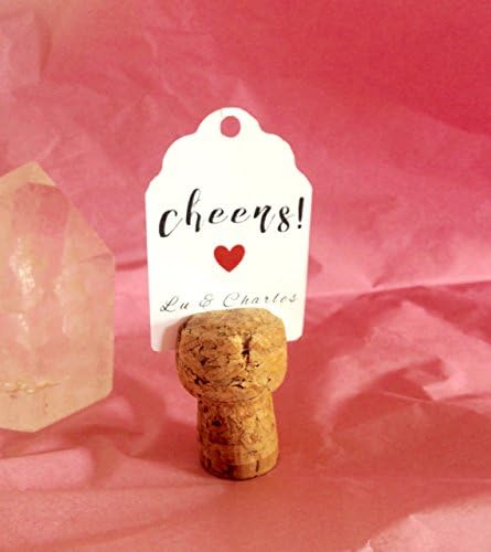 Set of fifty champagne cork place card holders