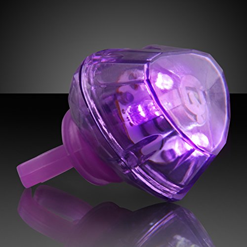 Purple Huge Gem Light Up LED Rings (Set of 24)