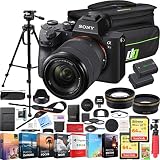 Sony a7III Full Frame Mirrorless Camera with FE 28-70mm F3.5-5.6 OSS Lens Kit ILCE-7M3K/B | Official Sony USA Partner Model | Bundle with Telephoto & Wide-Angle Lens Set, 2X 64GB Cards, Deco Gear Bag