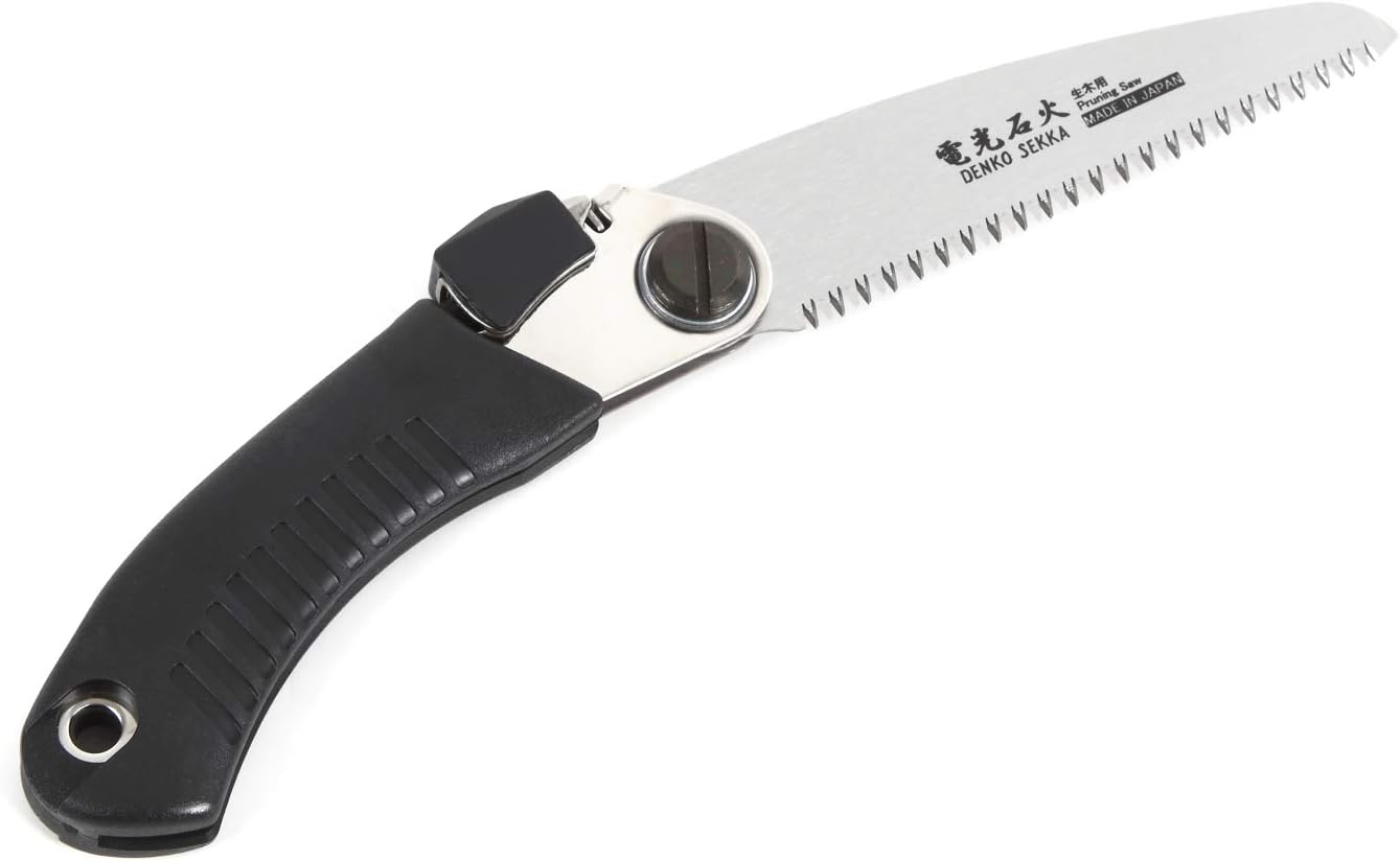 DENKO SEKKA Pruning Saw, Japanese Pull Saw for Woodworking and Wood Craftsmanship, Long Handle with Precision Blade and Cutting Power, Heavy Duty Steel, Angled Positioning(Pruning Saw)