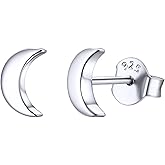 ChicSilver 925 Sterling Silver Stud Earrings Hypoallergenic, Dainty Simple Heart/Star/Moon/Lightning/Butterfly Earrings for Women with Gift Box