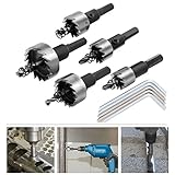 Robao 5PCS 16-30MM HSS Drill Bit Hole Saw Set Stainless High Speed Steel Metal Alloy