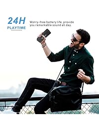 Altavoces Bluetooth Vanzon X5 Pro   Altavoz inalámbrico portátil de 20 vatios V5.0 con sonido estéreo más alto, bajos intensos, impermeable IPX7 y tiempo de juego las 24 horas, nueva edición 2019 para el hogar y el exterior