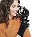 LETHMIK Mens&Womens Non-Slip Touchscreen Gloves Winter Warm Knit Wool Lined Texting Glove ,Womens Size (Superior Elasticity),Black (Silicone Non Slip Grip)