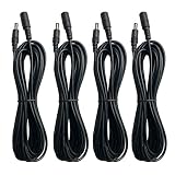DC 12V Power Extension Cord Cable 15ft (5m) 2.1mm x 5.5mm Power Adapter Supply Extension Cable for CCTV Security Cameras IP Camera DVR Standalone, LED Light Strip, Baby Monitor, Router (4 Pack) (Color: Black, Tamaño: 15 feet)