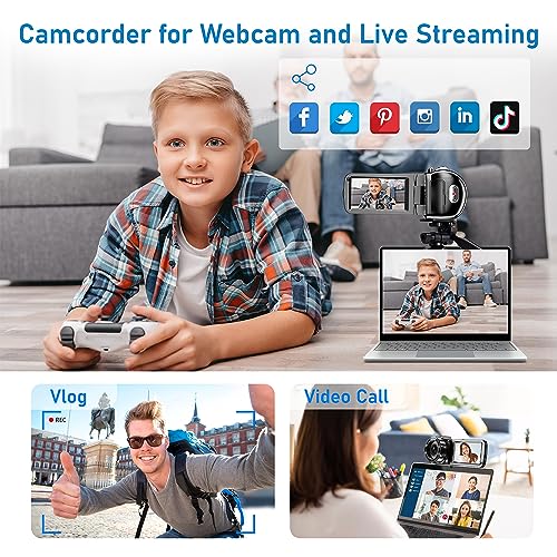 4K Video Camera Camcorder, 56MP Vlogging Camera with WiFi, 270