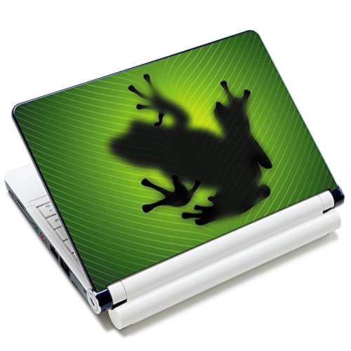 Meffort Inc 17 17.3 inch Laptop Skin Sticker Cover Art Decal Fits 16" 17" 18" 19" Notebook PC (Free Wrist Pad) - Green Frog Design