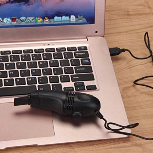 Lotus.Flower Portable Mini Computer Vacuum USB Keyboard Cleaner PC Laptop Brush Dust Cleaning Kit for Keyboard, Printer, Camera Equipment, Audio-Visual Equipment,Office Electronic Equipment (Black) - Thumbnail 5