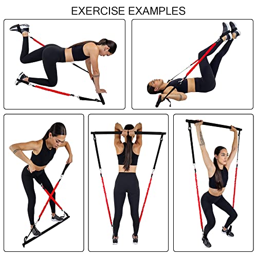 Soar Portable Pilates Bar Kit with Fabric Covered Resistance Bands for