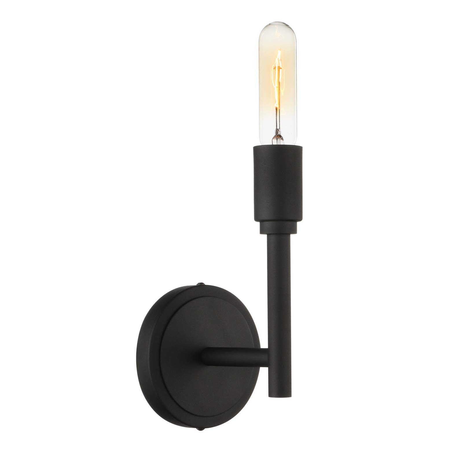 Phansthy Wall Light Retro Industrial Style Indoor Sconces Vanity Mirror Lighting Fixture Single Light Head E27 (Black)