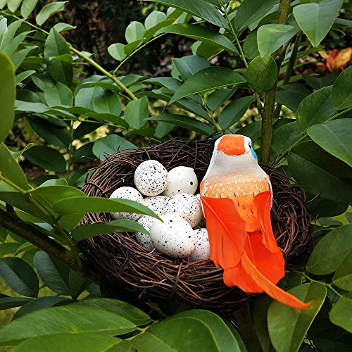 lwingflyer Artificial Bird Eggs Craft for Home Decor Garden Ornaments Speckled Fake Foam Bird Eggs for Wedding Party Decorative Photography Prop (10)