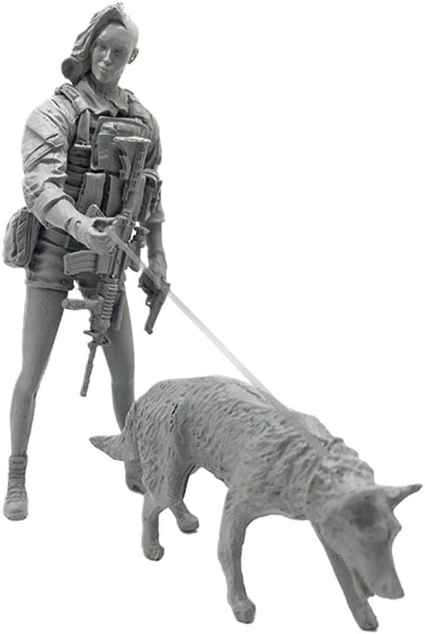 xianxinglinhaishangmao Resin Soldier Model - Resin Figures Female Soldier Unpainted - Resin Figure Model Kit Can be diy colored (A)