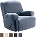 Surefit Home Décor Pinstripe Box Cushion Recliner Chair One Piece Slipcover, Stretch Form Fit, Polyester Spandex, Machine Washable, French Blue
