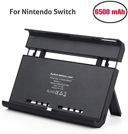Nintendo Switch Battery Pack, Chinsion Nintendo Switch Battery Case 6500mAh Extended Nintendo Switch Battery (Full Cover