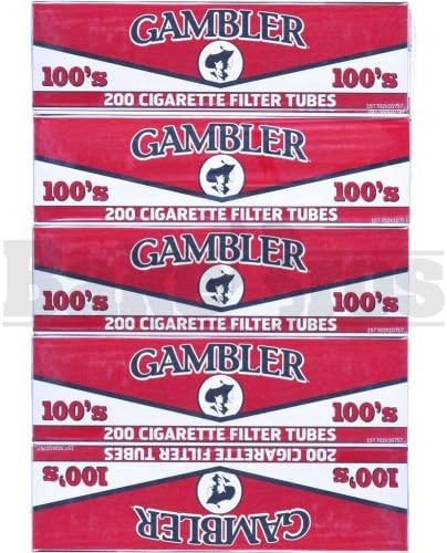 Gambler Cigarette Filter Tubes 200 Per Pack 100s Red Unflavored Pack Of 3 100's