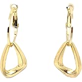 AYNN 925 Sterling Silver Post Gold Plated Geometric Triangle Layered Earrings Jewelry for Women Hypoallergenic