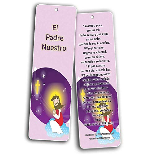 Spanish Bible Verses Bookmarks for Kids (60-Pack) - Scripture Bible Verses - Psalm 23 - Great Stocking Stuffers for Easter Baptism Thanksgiving Christmas Sunday School - Prayer Cards - War Room Decor