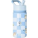 Simple Modern Kids Summit Water Bottle with Straw Lid | Bluey 14oz Stainless Steel Cup Insulated Tumbler for Toddlers, School| Bluey Checkmate