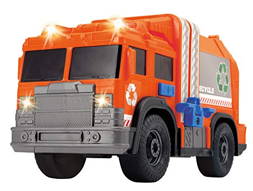 Dickie Toys 203306001 Recycle Truck, Müllauto, Müllabfuhrwagen, Müllfahrzeug, Müllwagen, Spielzeugauto, Abfallbehälter fährt auf und ab, Licht & Sound, inkl. Batterien, 30 cm groß, ab 3 Jahren – Bild 8