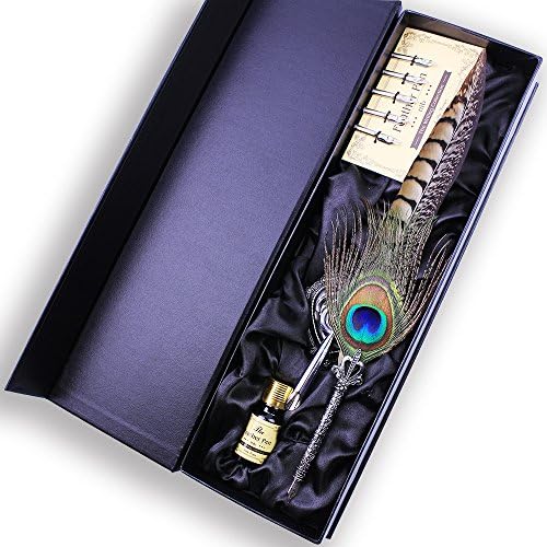 Featty - Antique Feather Crown Pen Stem Metal Nibbed Pen Writing Quill-Christmas Gifts