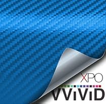 VVIVID XPO Electric Blue 3D Carbon Fiber 5ft x 1ft Vinyl Wrap Roll with Air Release Technology