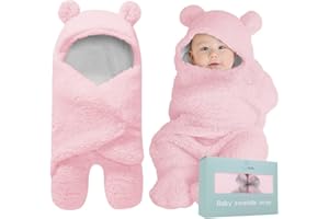 BlueMello Baby Swaddle Blanket | Ultra-Soft Plush Essential for Infants 0-6 Months | Receiving Swaddling Wrap Pink | Ideal Newborn Registry and Toddler Boy Accessories | Perfect Baby Girl Shower Gift