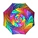 Artsadd Custom Rain Anti UV Foldable Psychedelic Rainbow Spiral Umbrella