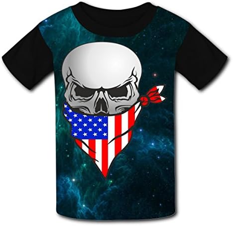 DicoLage Custom American Flag Pirates Skull Boys Girls Teenager Tee Shirt Children Youth T-Shirts