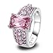 Psiroy Women's 925 Sterling Silver 5cttw Pink Topaz Filled Ring