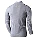 LTIFONE Mens Slim Fit Soft Cable Knit Shawl Collar Button Down Cardigan Sweater with Ribbing Edge(Grey,XL)
