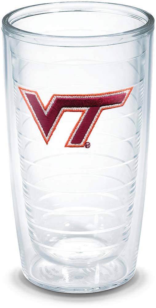 Tervis Made in USA Double Walled Virginia Tech University Hokies Insulated Tumbler Cup Keeps Drinks Cold & Hot, 16oz - No Lid, Primary Logo