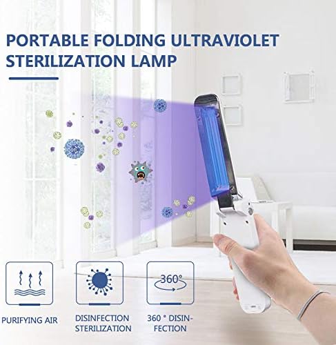 SUNJULY Light Sterilizer, Portable Sanitizer Travel Wand UV Lamp 99% Without Chemicals for Hotel Household Wardrobe Toilet Car Pet Area (Battery, USB Power)