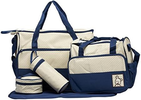 Aardman Multi Function 5pcs Set Multi Function Baby Diaper Nappy Bag Mummy Changing Set Handbag Blue