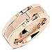 100S JEWELRY Tungsten Rings For Mens Wedding Band Rose Gold Brick Pattern Engagement Promise Jewelry Size 8-16