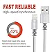 Lightning cable, FEIPUKER (6FT) Nylon Braided Charging Cable Cord Lightning to USB Cable Charger Compatible for IPhone 7/ 7 Plus/6/6s/6 plus/6s plus/ 5c/5s,iPod, iPad, and More (3 PACK Silver)