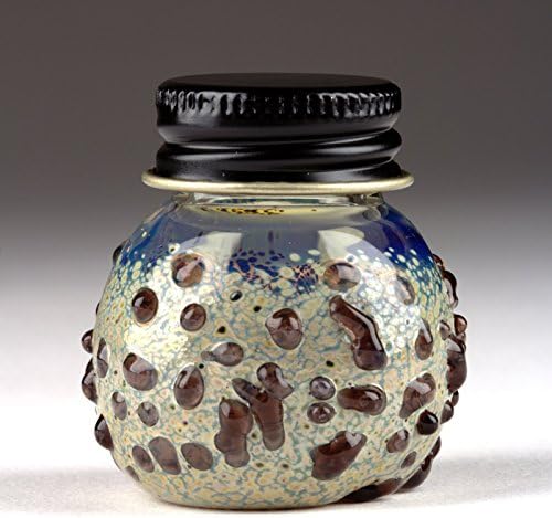 Blown Glass Screwcap Bottle - Purple/Silver
