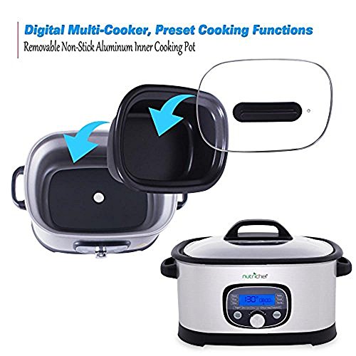 NutriChef Sous Vide Slow Cooker 11 in 1 Steamer Stainless Steel High