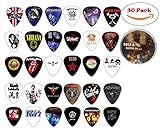 Cheerhas 30pcs Medium Guitar Picks Different Famous Rock Band Collection Double Side Color Printing Best Celluloid Guitar Picks For Musice Gift Music Lover 0.71mm (0.71mm+30PCS, Mixed Color)