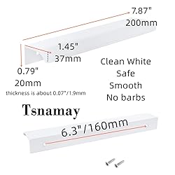 Tsnamay 6Pcs 7.87" White Arc Surface Pull,White