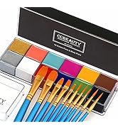 CCbeauty Professional Face Body Paint Oil 12 Colors Halloween Art Party Fancy Makeup Palette Set ...