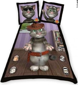 Grande Parure De Lit Tom Le Chat Qui Parle Pour Lit 2 Places 2 Taies Assorties Amazon Fr Cuisine Maison